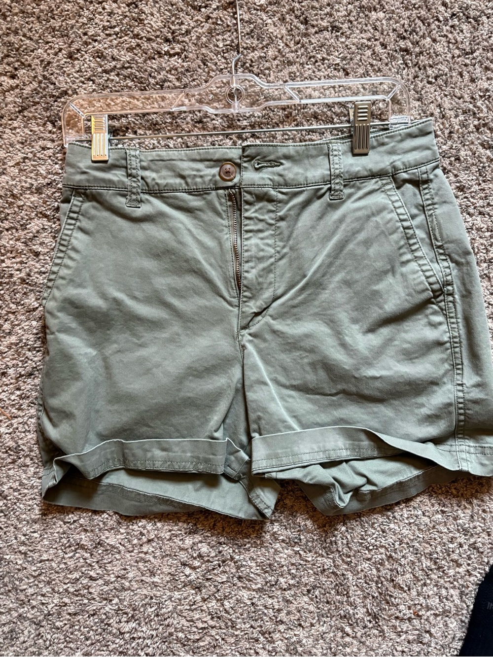 GAP Olive Green Rolled-Hem Chino Shorts